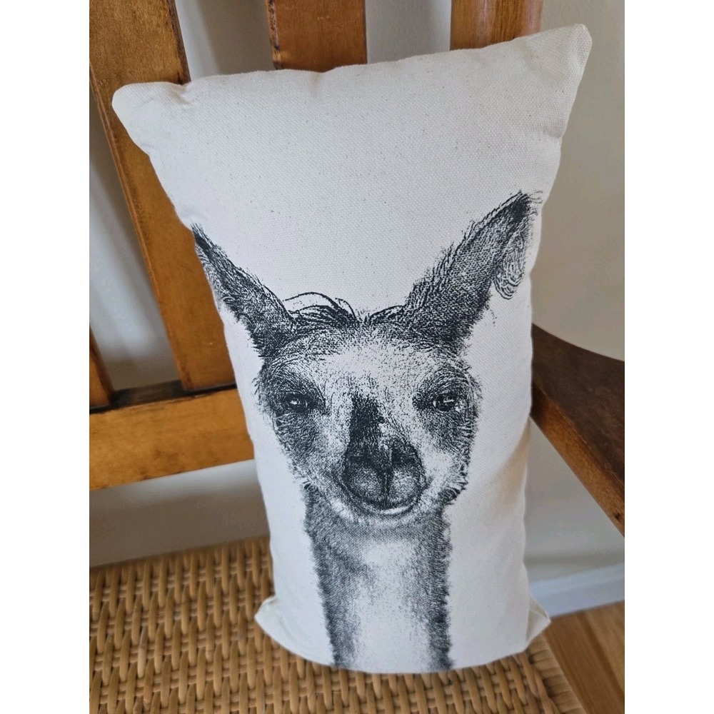 Maya Pickles 100% Cotton Decorative Llama Throw Pillow Made in U.S.A. 14x8x4